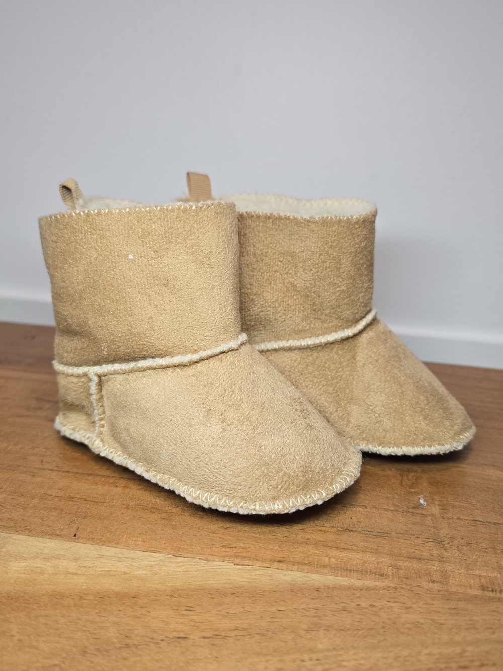 GAP Beige Faux-Suede Baby Booties 6-12M